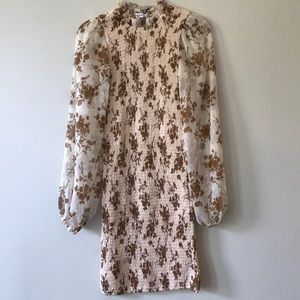Australian Reverse brand puff sleeve smocked floral dress